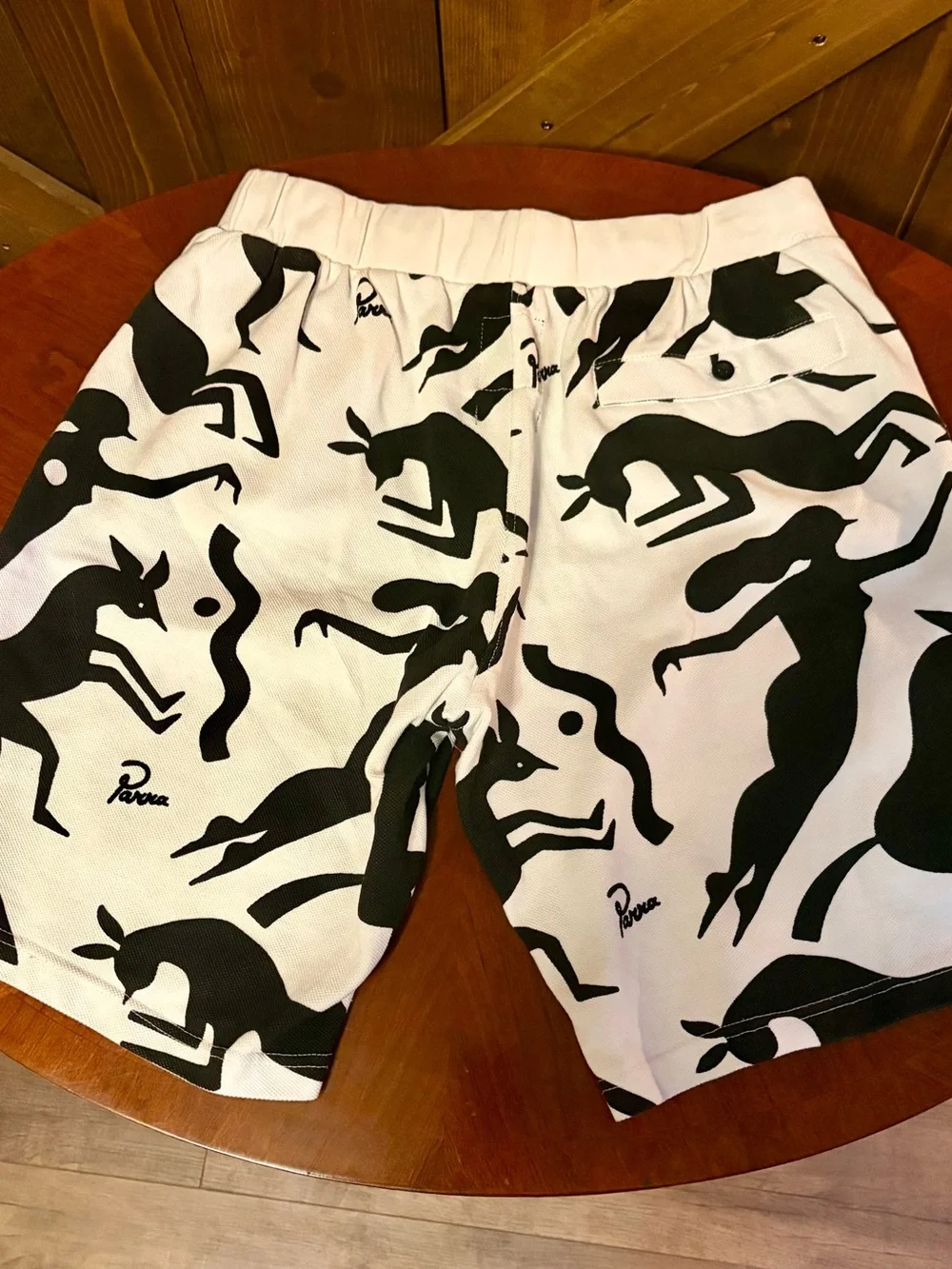 Parra, Black & White Graphic Men’s Shorts